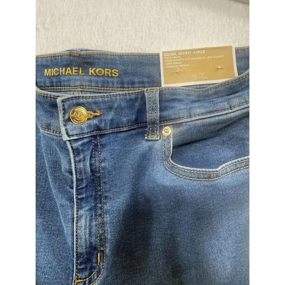 Michael Kors Selma Cali Blu Wash Skinny Ankle Size 12
